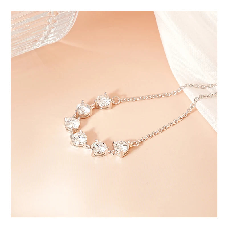 Free Video and Picture S925 Silver Bracelet Moissanite New Hand Jewelry Silver Plated Rhodium