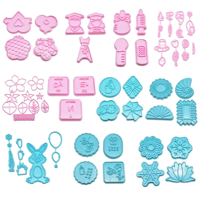 Different Various Types Flower Rabbit Plunger Cookie Cutters Fondant Biscuit Molds