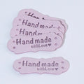 Wholesale Suede Leather Tag With Holes Washable Knitting Screw-On Handknits Leather Labels