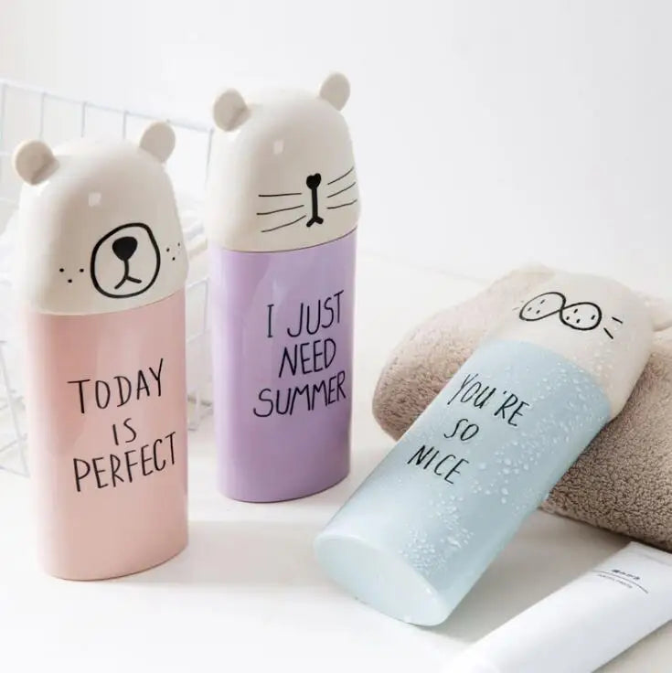 Cartoon Kids Children Toothbrush case Travel Portable Cute Toothbrush Holder case Creative Washing Suction Cup