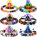 7 Chakra Reiki Healing Stone Balance Energy Volcanic Lava Stone Amethyst Bracelet Rock Stone Bracelet