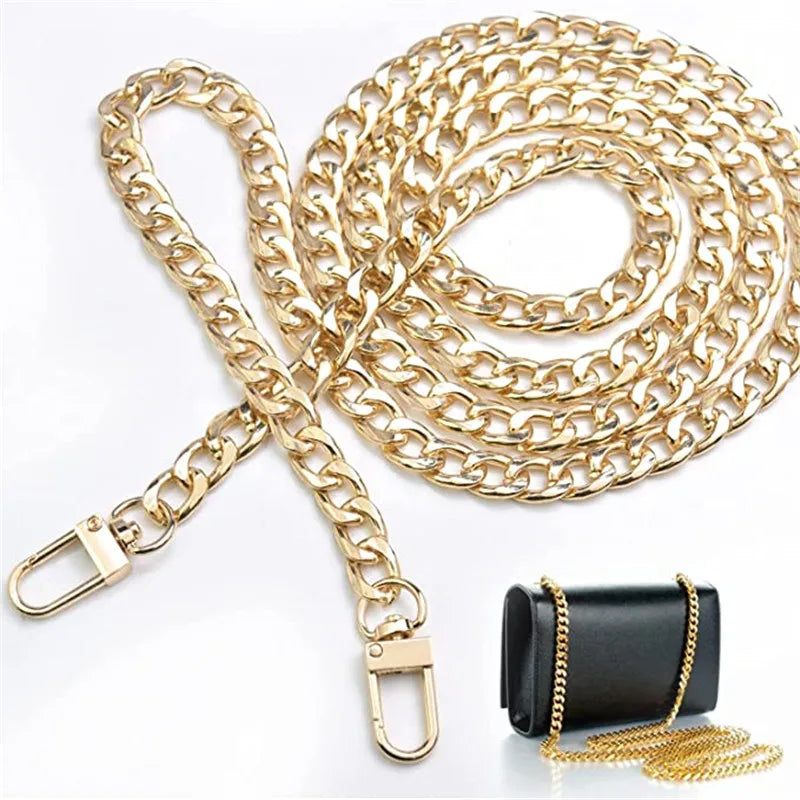 Purse Chain Strap Shoulder Crossbody Replacement Straps With Metal Buckles Gold Chain Strap for Purse Crossbody Handbag