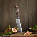 HEZHEN New Multipurpose Utility Knife Damascus Steel Durable Micarta Handle Sharp Restaurant Kitchen Petty Knives