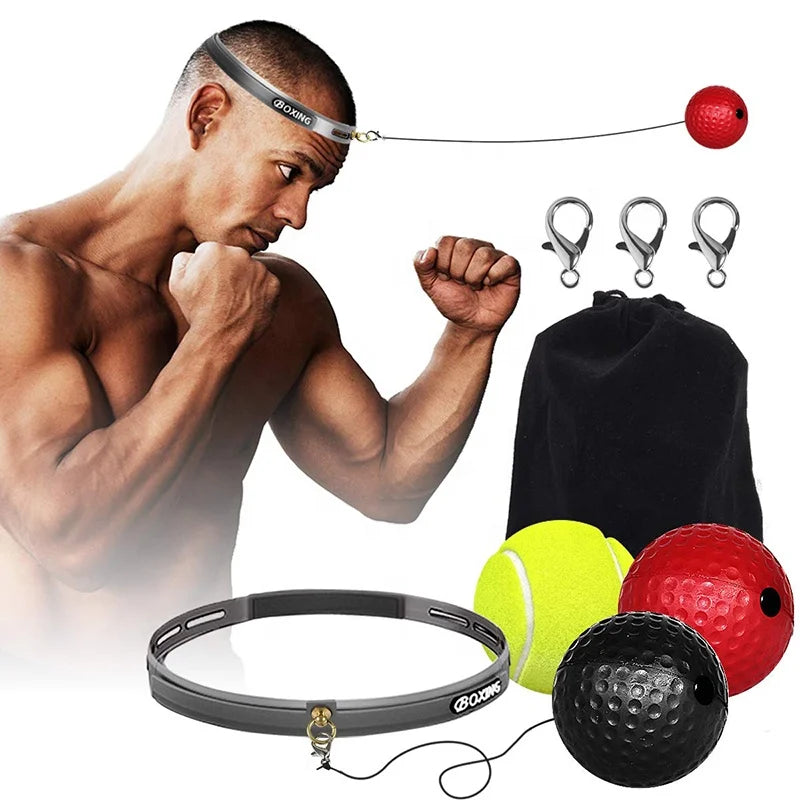 KWO Agility Machine Reaction Training Children Kids Fight Rubber Pu Leather Speed Game Head Band Punch Boxing Reflex Ball
