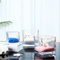 6cm 7cm 8cm 10cm 12cm Square Cube Glass Candle Jars Heat Resistant Bulk Wholesale for Candle Making Home Decor