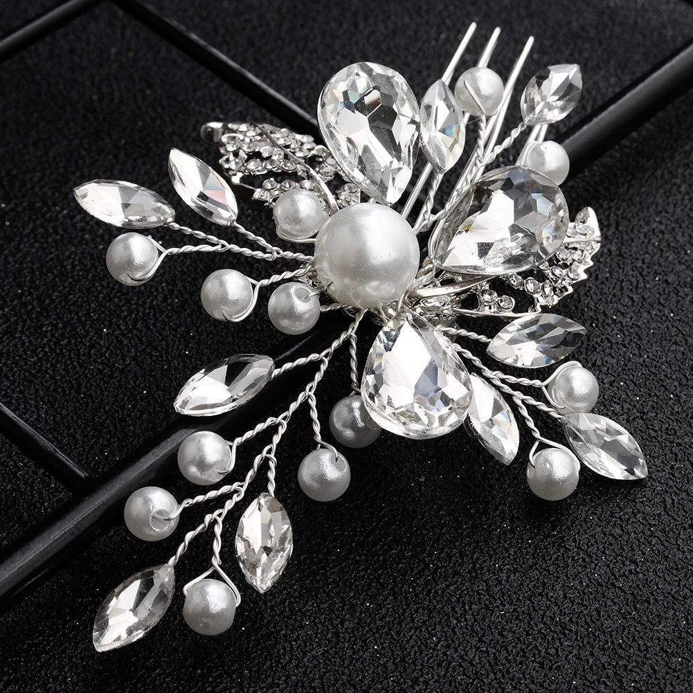 Fashion Crystal Wedding Dress up Hair Comb Bridal Hair Accessories Ornaments Handmade Headpieces Hair Clips