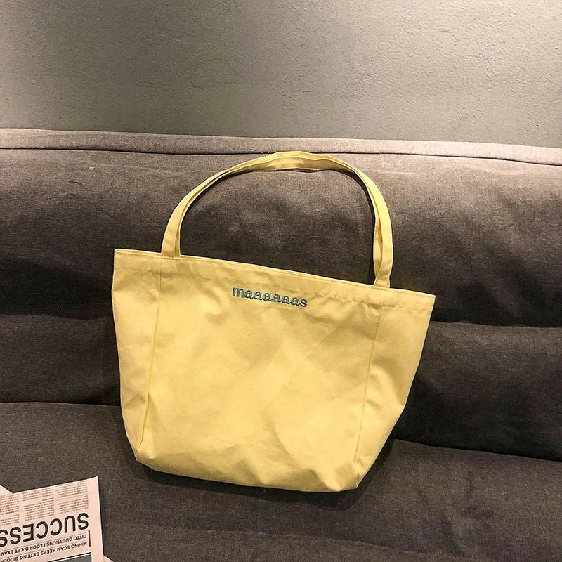 Custom Canvas Letter Pattern Medium Tote Bag for Women's Shopping Reusable Outdoor & Travel Use Handbag