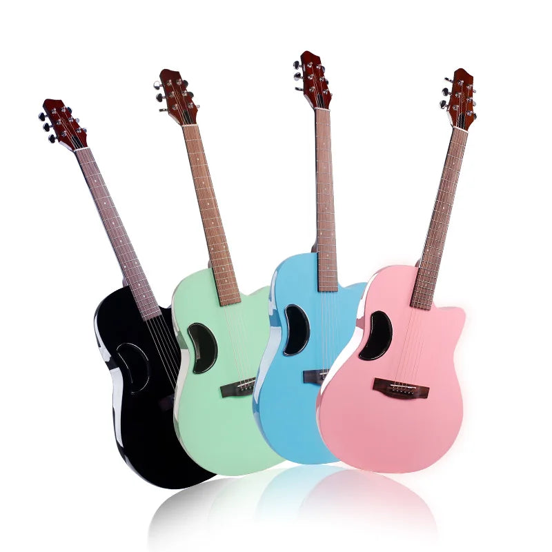 Smiger Brand Carbon Fiber Guitar for Young Fashion Musician Solid Top Electric Acoustic Guitar