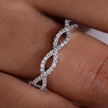 CAOSHI OEM ODM Exquisite Cross Twist Design Sparkling Simulated Moissanite Finger Rings for Women Wedding Silver Plated CZ Rings