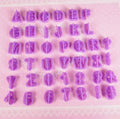 40PCS Purple Alphabet Number Cutter Set Cut Outs Cookie Molds Set for Fondant Cake and Biscuit Cookie