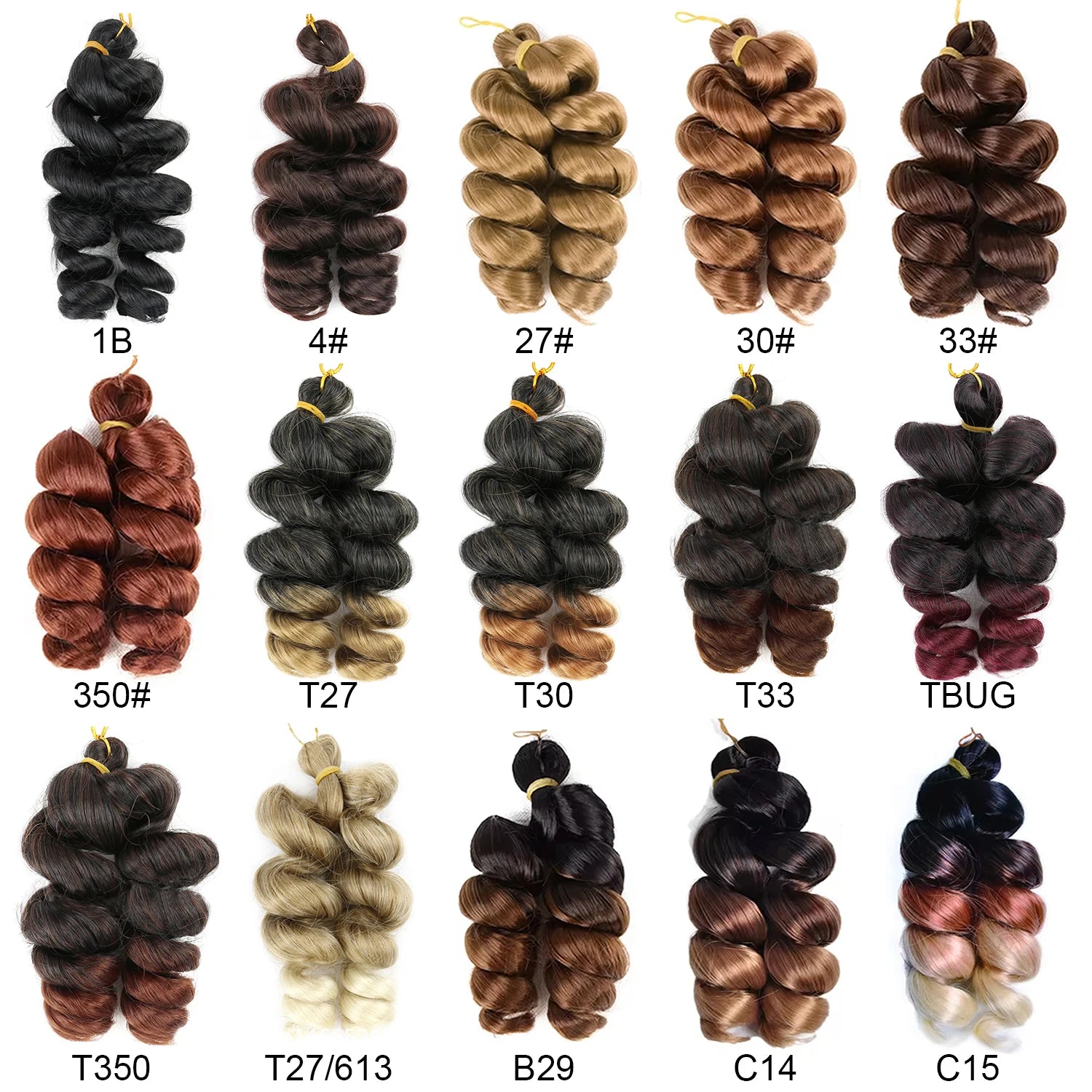 12inch Short Loose Wave Spiral Italian Curl Braid Ombre French Curly Wand Italy Curl Crochet Braiding Hair Extensions