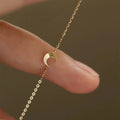 Dainty 14K Gold Moon Charm Trendy 925 Sterling Silver Jewelry Thin Chain Bracelet Women