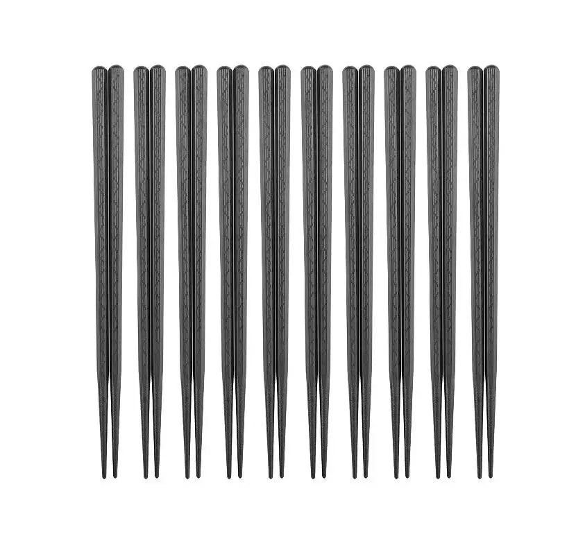 Wholesale Customized Black Metal Chopstick Restaurant Durable Japanese Sushi Chopsticks Black Alloy Chopstick Chinese Food