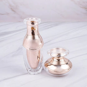 In Stock SkinCare Packaging 50ml 100ml Round Pink Luxury Cosmetic Packaging Bottle
