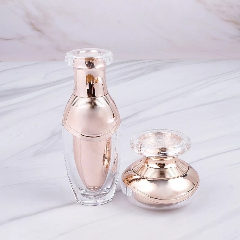 In Stock SkinCare Packaging 50ml 100ml Round Pink Luxury Cosmetic Packaging Bottle
