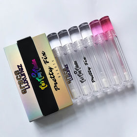 Full clear 5ml 4ml 7ml 6ml Mini Unique Luxury Clear Lipgloss Lip Gloss Tubes With Wands Custom Logo