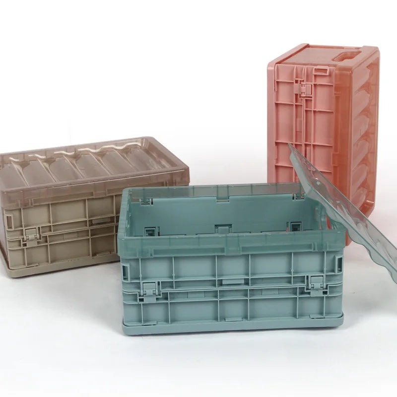 Collapsible Camping Storage Box Plastic Foldable Organizer Container Folding Stackable Storage Bins
