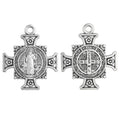 Saint Benedict 40*34mm Crucifix Pendant Religious Catholic Silver Alloy Pendant