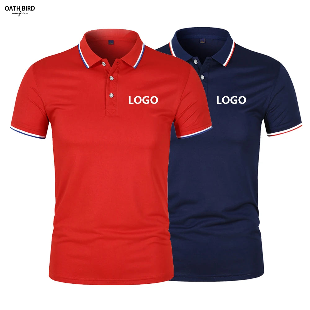 High Quality 15 Colors Solid Knitted Breathable Orange Team Work for Shirt Customized Embroidered Logo Mens 100% Polyester