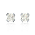 Luxury Bling Sparkling 5A CZ Stone 925 Sterling Silver Big Square Women Jewellery Bridal Wedding Stud Earrings