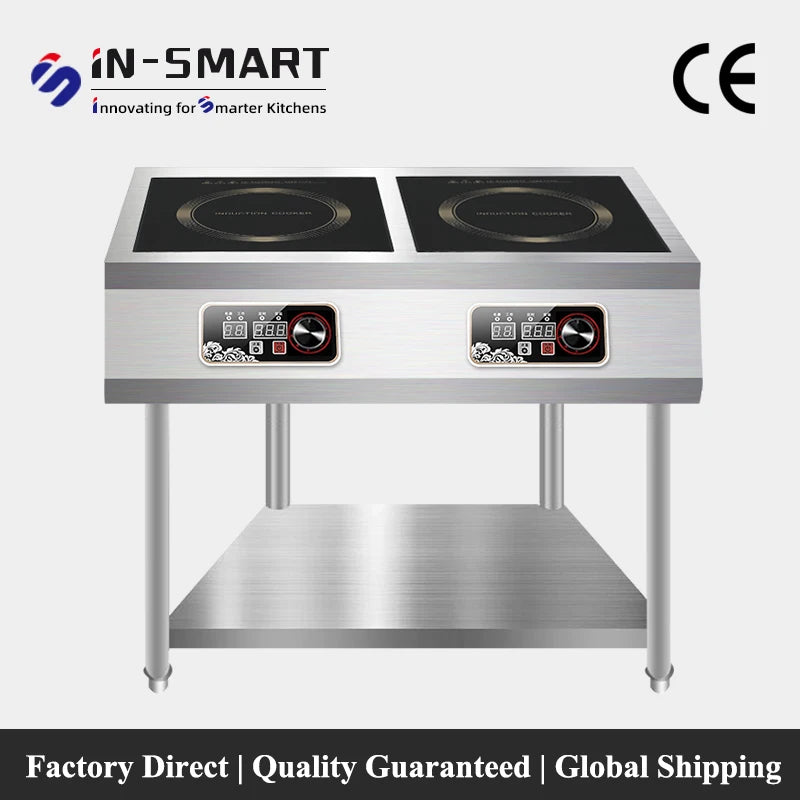 220V 2/3/4/6 Burner Electric Induction Cooker Commercial Kitchen Equipment Stainless Steel Restaurant Rack Style Stove Top