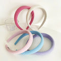 Customized Korean Sweet Versatile Headbands Fabric Summer Solid Color Weave Spa Diademas Ream Waffle Sponge Headband for Girl