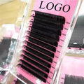 Individual Wholesale Premium Synthetic Hair Handmade Volume Lash Tray Cashmere Foil Backing Dark Matte Eyelash Extension