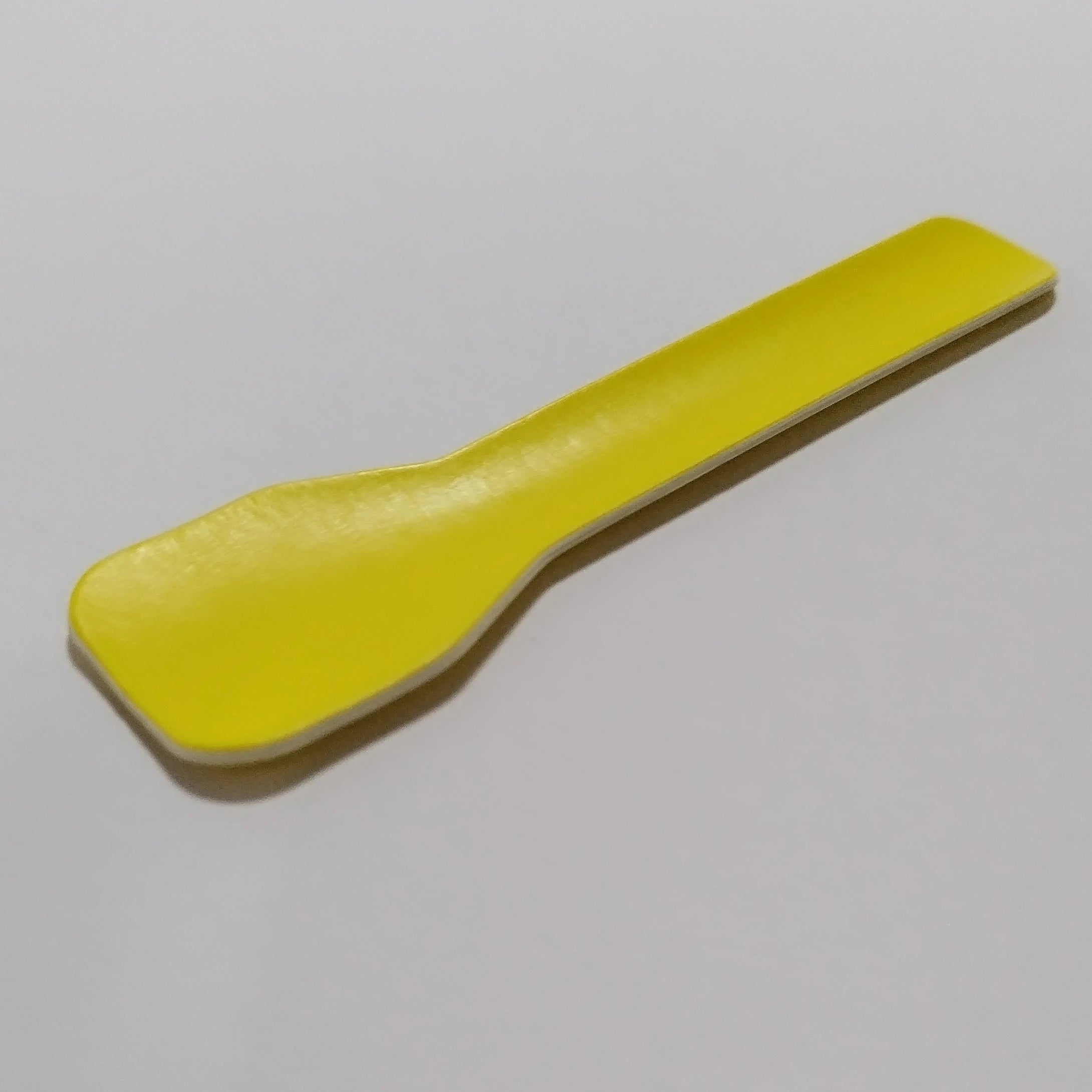 Customized Yellow Color Popular Length 94mm Biodegradable Stronger Measuring Spoon Yellow Ice Cream Yogurt Paper Spoon