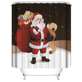 Contemporary 3D Printed Santa Shower Curtain Waterproof Eco-Friendly Polyester 180x180cm Customizable Color Logo Novelty Design