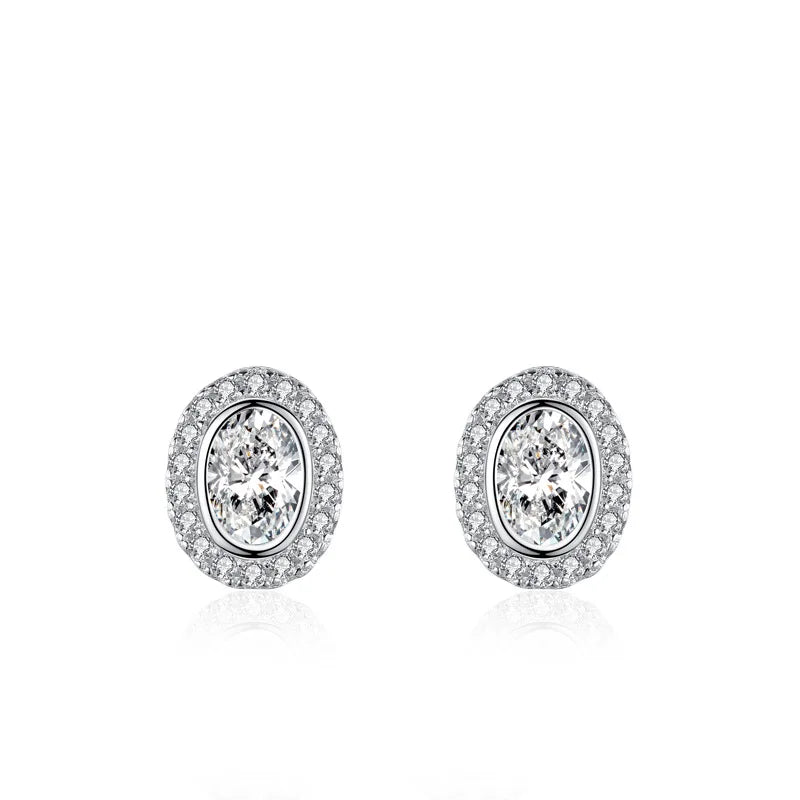 SPJ Fashion Korean Earring Jewelry Weddings 925 Sterling Silver Shiny Bling 5A CZ Cubic Zircon Stud Earrings