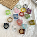 SC New Arrival Trendy Acrylic Rings Cute Candy Cat Rings Fashion Friendship Colorful Finger Resin Rings for Teen Girls