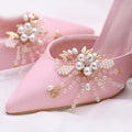 2022 Fashion Removable Bride Pearls Floral Bead High Heel Shoe Clip Rhinestone Wedding Shoes Buckle for Women Decoration