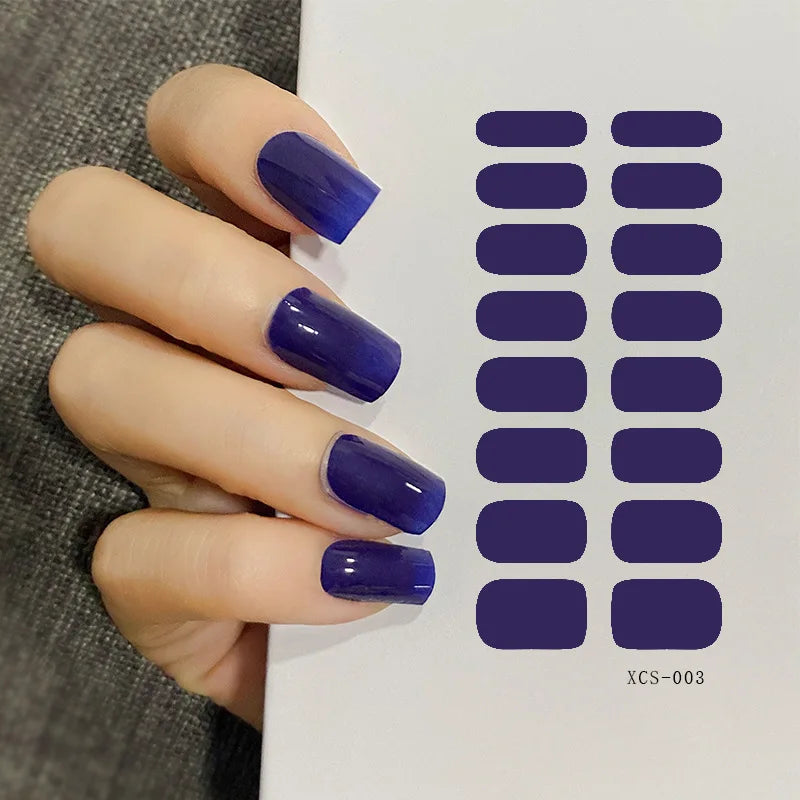 Custom Nail Art Full Cover Twinkle Pure Color Black White Red Gold Nail Wraps Nail Art Decoration Stickers