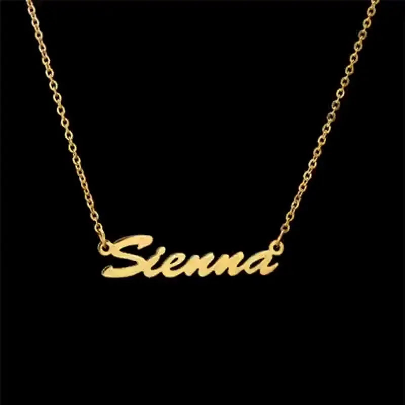 Laser Jewelry Personalized Name Customization Choker Necklace 18K Gold Plated Handwriting Stainless Steel  Nameplate Necklace