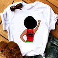 Fashion Print T-shirt Kawaii Melanin T Shirt Women Funny Black African Curly Hair Girl Graphic Tees Aesthetic Tshirt Female