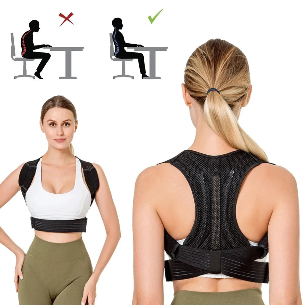 Adjustable Back Support Shoulder Posture Corrector Shoulder Support Back Brace Therapy Posture Correction Belt Massager Tool