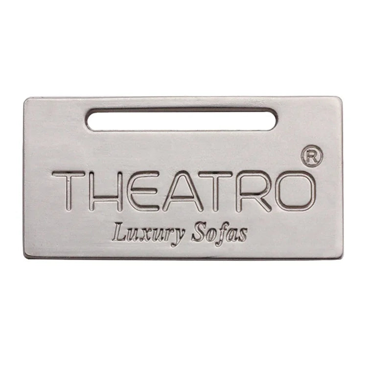 Matte Plated Engraved Metal Logos Furniture Hardware Brand Name Alloy Metal Hanging Label Badge for Decoration