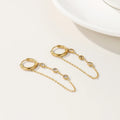 High-End Luxury Stainless Steel Chain Zircon Tassel Earrings European American Style Long Drop Earrings for Women Fashion