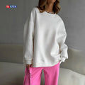 Wholesale Latest Design Multicolor Oversized Crewneck Sweatshirts Custom Solid Loose Crew Neck Sweatshirt for Women