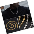 DAIHE Fashion Hip Hop Jewelry Gold Plated Men Stainless Steel Coffee Bean Link Chain Necklace for Man