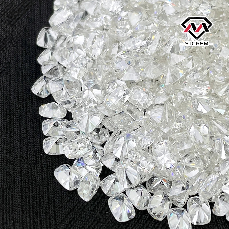SICGEM Wholesale Small Size Melee Loose Moissanite VVS Elongated Cushion Cut 0.7-2.9mm White Color