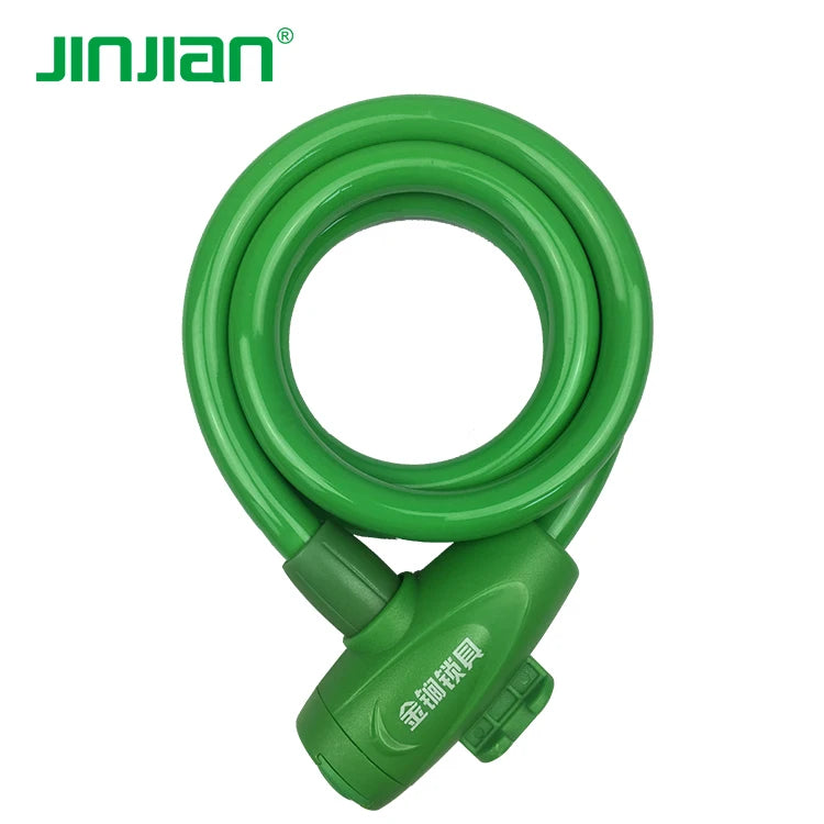 Jinjian Anti-theft Safety Portable Stylish Steel ABS Cable Lock for Bicycle/Motorcycle with Bracket 12x1200mm