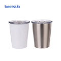 BestSub 8oz Custom Promotional Sublimation Blanks White Milk Mug Stainless Steel Coffee Cup with Lid