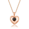 Love Heart Crystal I Love You in 100 Languages Necklace Women Gift
