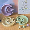 DM1137 Moon Star Resin Trinket Jewelry Tray Silicone Mold Plaster Storage Plate Concrete Container Making Molds for Art Craft MegaBDM