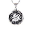 Hollow Vintage Norse Scandinavia Viking Odin Triangle Symbol Totem Amulet Valknut Necklace Pendant