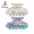 Jinhe New Color Starfish Hair Claw High Quality Shiny Acrylic Hair Claw Clips with Rhinestone Women Hair Clamp