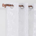 Silver Floral Design Foil Printed Sheer Tulle Curtains Custom Pattern Size for Living & Bedroom Factory Direct Valances & Drapes