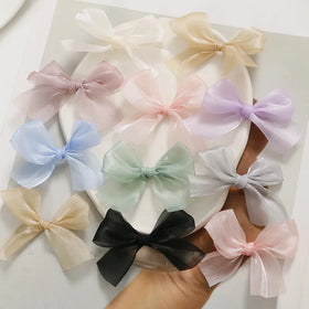 Satin Ribbon Bows Decoration Cloth Wrapping Bowknot Flower Bows for Craft Wedding Bow Hairclip Accessory Hairpins Barrettes