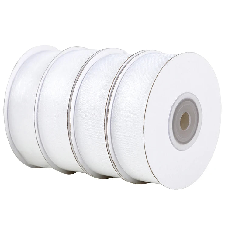 Hoodiesrganza 7/8" 100 Yards Double Face 100% Nylon Organza Ribbon 23mm White Sweater Gift Decoration Pullover Eco-Friendly